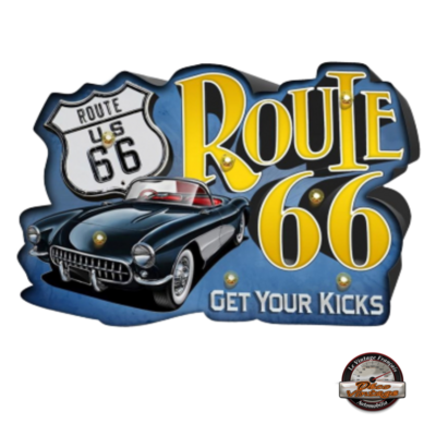 enseigne lumineuse route 66 corvette