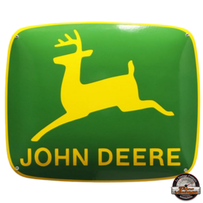 plaque émaillée logo john deere 47x40cm