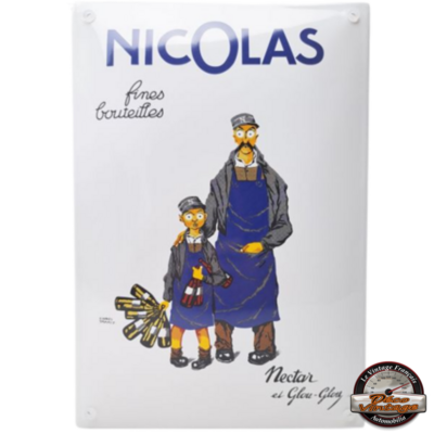 plaque émaillée vin nicolas 20x30 cm