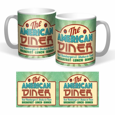 lot 2 mugs américan diner