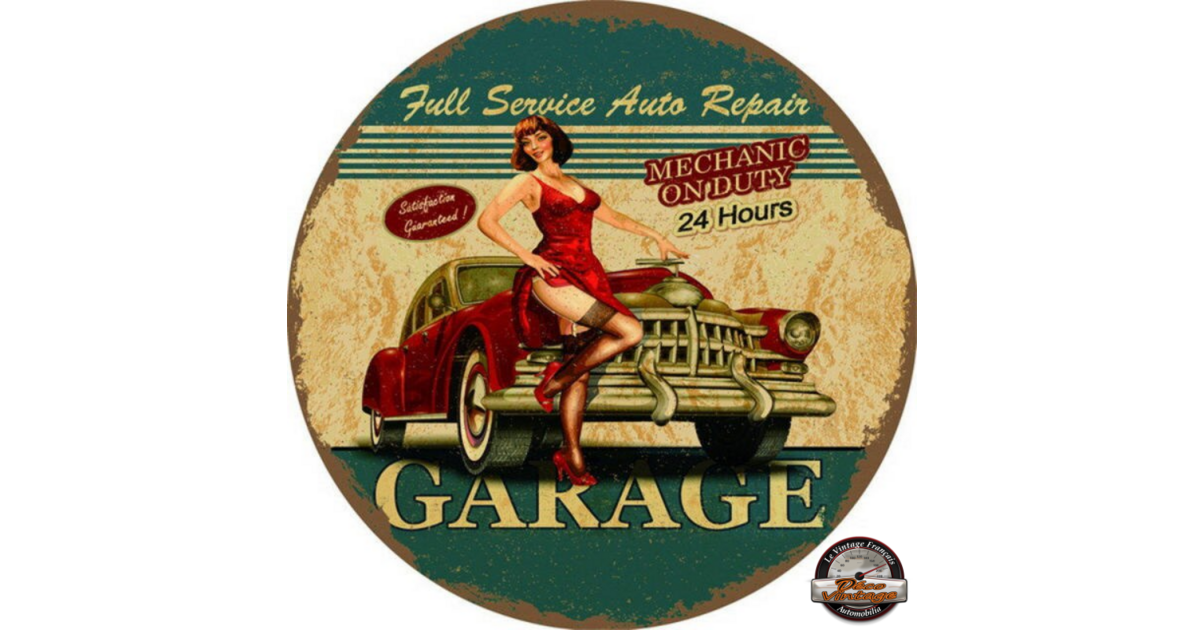 Plaque Métal Déco Vintage - Garage Full Service Since 1960 (20x30cm