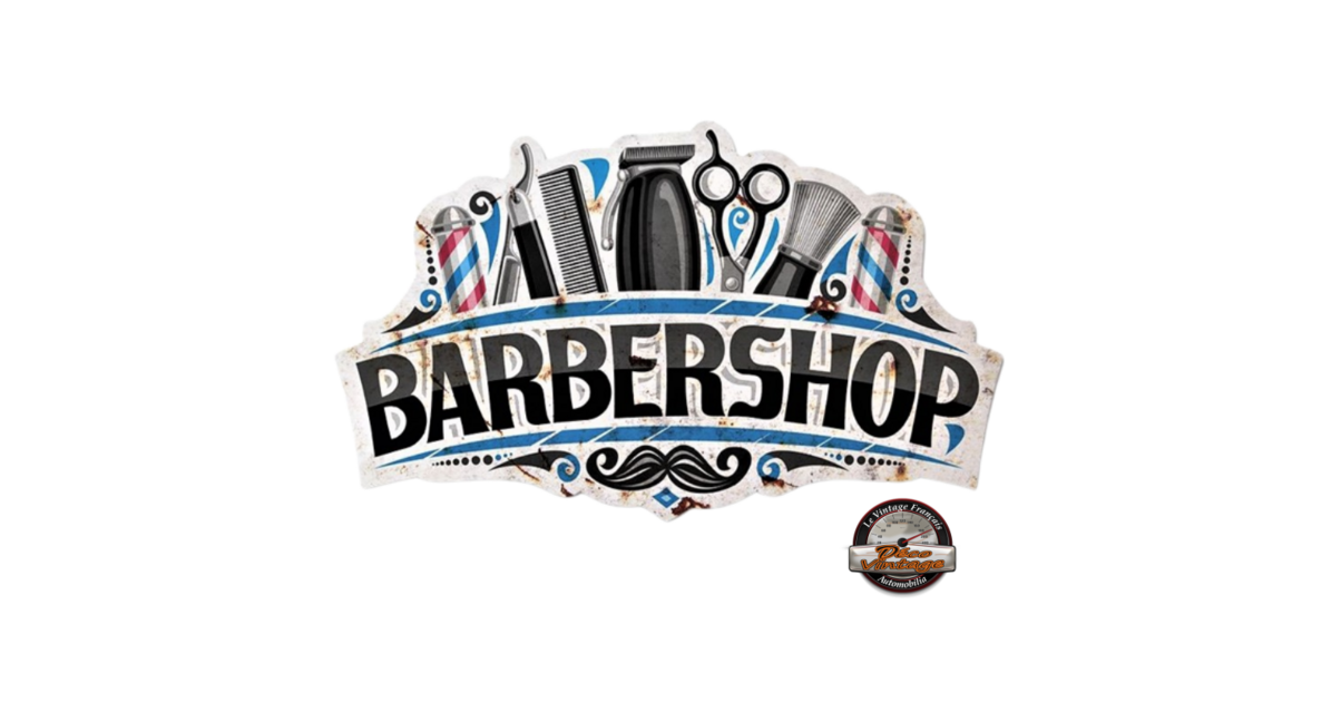 LuckyLinde Plaque Tôle Rétro Barber Shop 30x20 Cm – Décoration Vintage Coiffeur Barbier