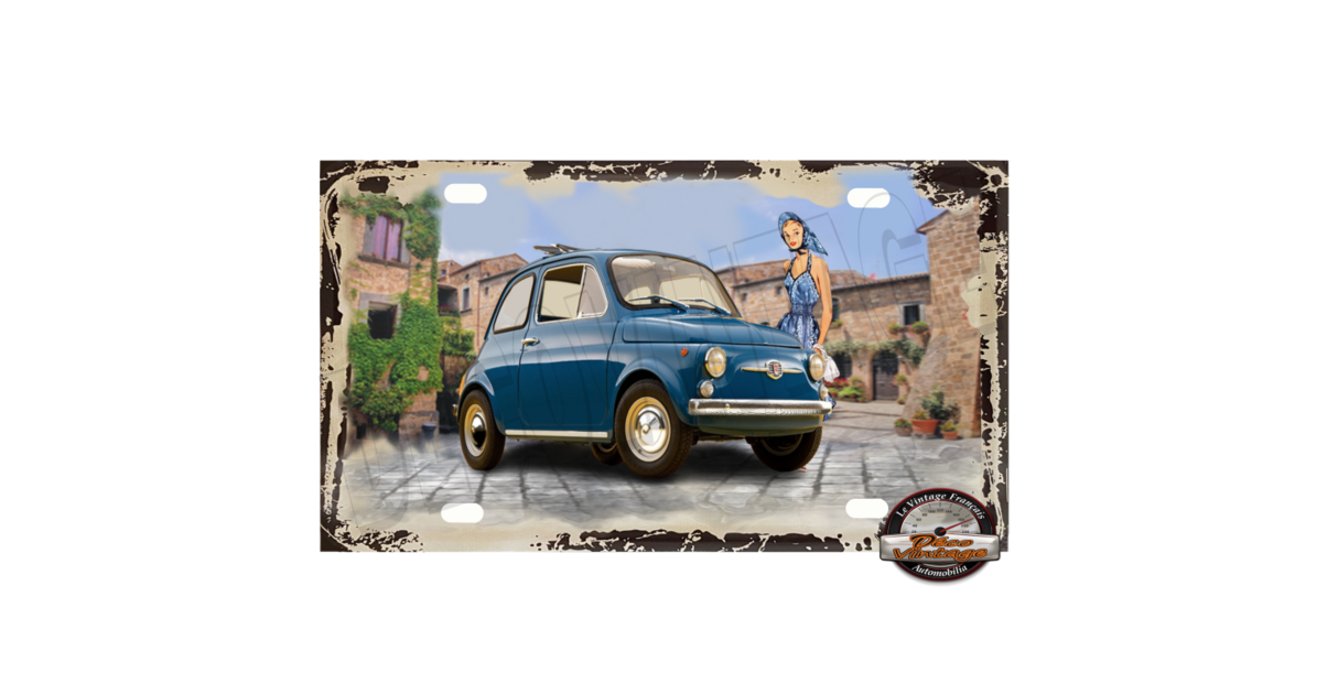 Plaque vintage abarth, déco garage voiture de sport, décoration fiat