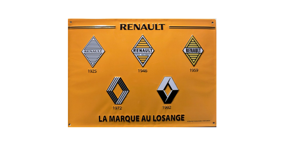 Plaque métal 40x30cm Régie nationale Renault R5 orange, déco Renault