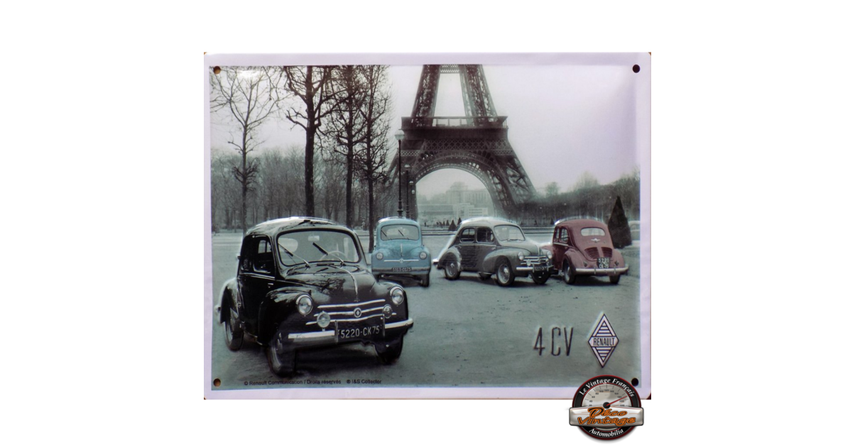 PLAQUE EN MÉTAL Tour Eiffel 50 Cm X 20 Cm Décoration Murale Autocollant
