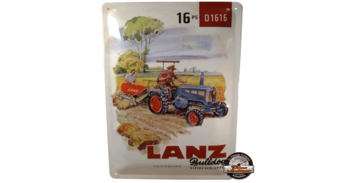 Belle Enseigne métal déco Tracteur Lanz Bulldog vintage - Décoration