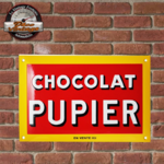plaque émaillée bombée chocolat pupier