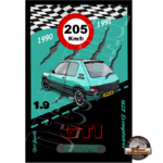 plaque métal peugeot 205 gti griffe 20x30 cm