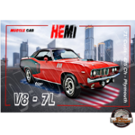 plaque métal plymouth hemi cuda vintage