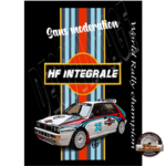 plaque métal lancia delta hf integrale rétro