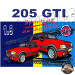 plaque métal vintage peugeot 205 gti