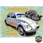 plaque métal coccinelle vw cox aircooled 30x40 cm