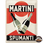 plaque métal en relief bombée martini spumanti rétro 30x40 cm