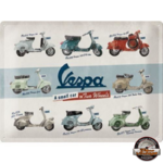 plaque métal en relief bombée vespa scooters models 30x40 cm