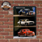 plaque tôle vintage en relief renault 5 turbo