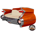 canapé voiture américaine Cadillac 1959 orange métallisé