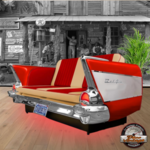 canapé vintage voiture chevrolet Bel air 1957 rouge