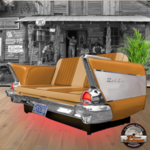 canapé vintage voiture chevrolet Bel air 1957 beige