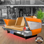 canapé cuir vintage voiture chevrolet Bel air 1957 orange