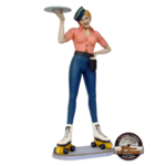 statue résine pin-up serveuse en roller vintage