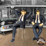 statue en resine rétro blues brothers
