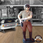 statue en resine motard police américaine