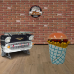 hamburger poubelle en résine