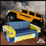 canapé voiture américaine hummer jaune
