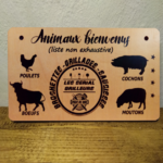plaque à suspendre humoristique animaux bienvenus