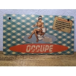 pancarte wc occupé vintage pin-up