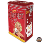 boite de conservation café vintage pin-up