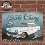 plaque vintage chevrolet bel air 1956 30x40 cm