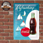 plaque métal coca-cola race boats