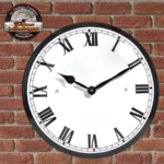 horloge murale émaillée rétro noire
