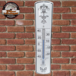 thermomètre émaillé chic campagne blanc