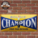 plaque publicitaire émaillée bougie champion