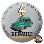 plaque émaillée renault 4cv rétro