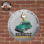 plaque publicitaire émaillée renault 4cv