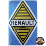 plaque émaillée logo renault vintage