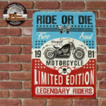 plaque métal vintage bikers américains