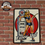 plaque métal pin-up américaine