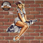plaque pin-up vintage garage