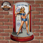 plaque pin-up vintage garage full service station