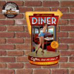 plaque pin-up vintage diner americain