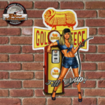 plaque pin-up pompiste vintage murale