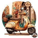 plaque scooter vespa vintage rue italie