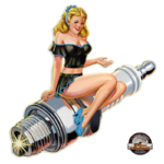 plaque découpée embossée pin-up bougie