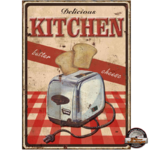 plaque vintage en relief delicious kitchen
