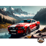 plaque embossée ford mustang gt500 rouge