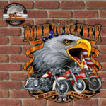 plaque en relief américaine born to be free harley davidson motorcycle